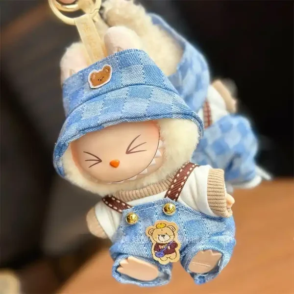 stylish Labubu outfit set with teddy bear patches