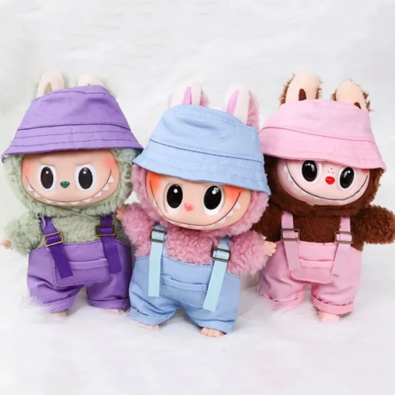 stylish beige labubu doll overalls high quality fabric