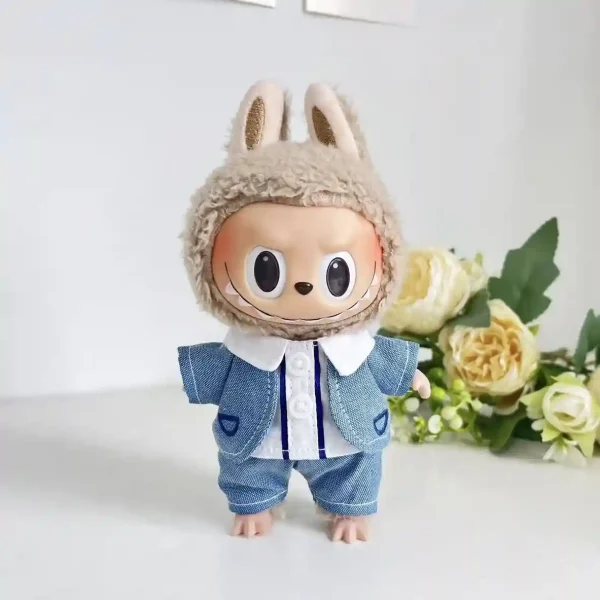 stylish bunny costume for 17cm Labubu doll summer