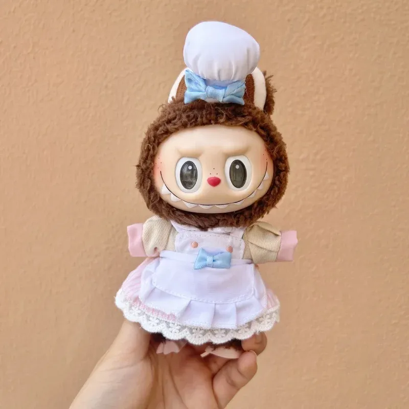 stylish denim bunny outfit for 17cm Labubu doll