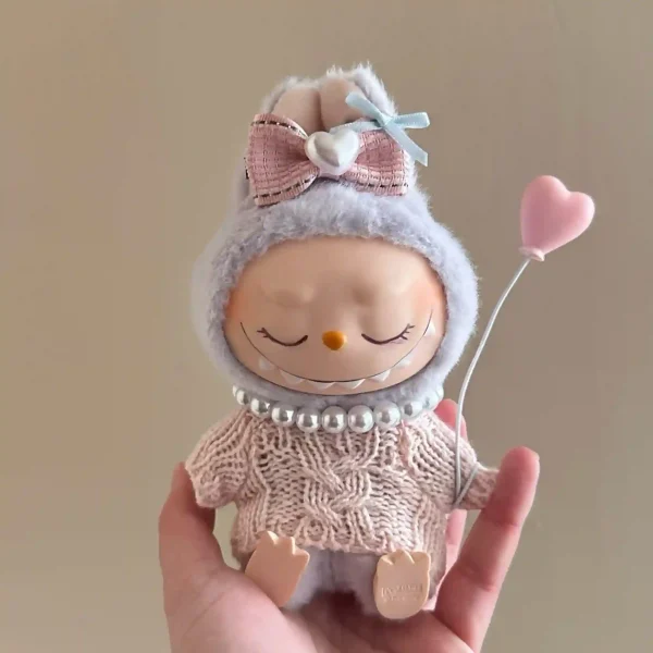 stylish labubu doll bunny sweater outfit for kids