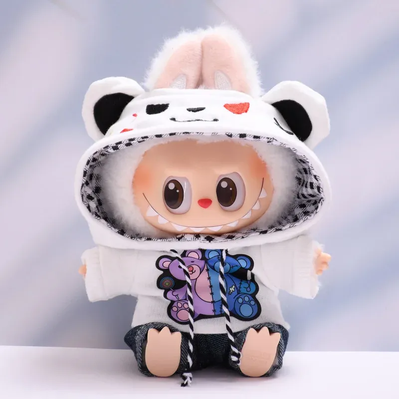stylish labubu doll hoodie with embroidered details