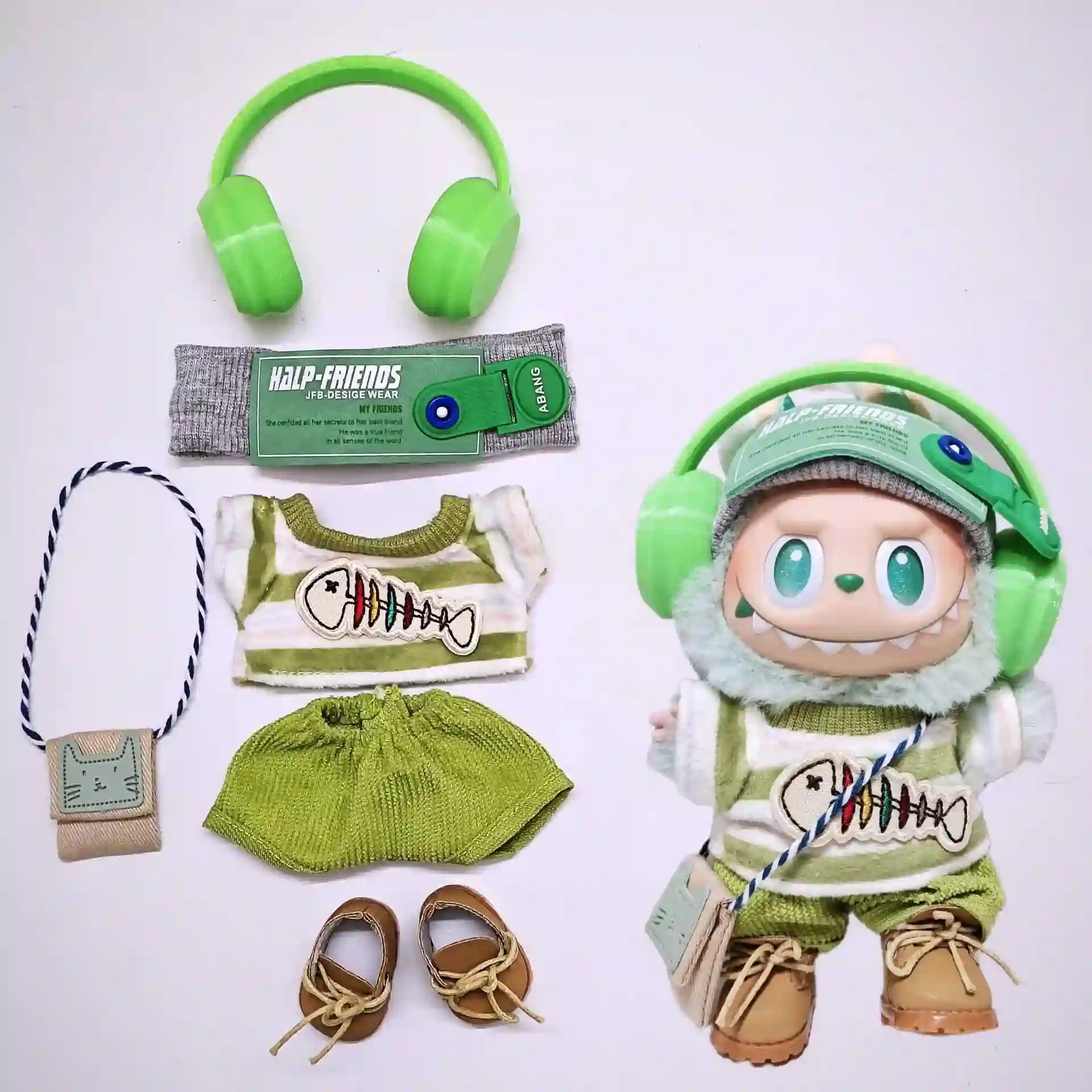 stylish labubu outfit set for first second third gen dolls