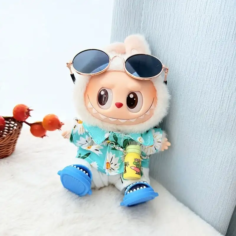 stylish summer clothing set for 17cm Labubu plush doll