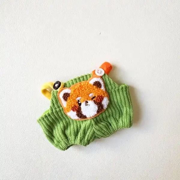 textured corduroy overalls and hat for 17cm Labubu doll