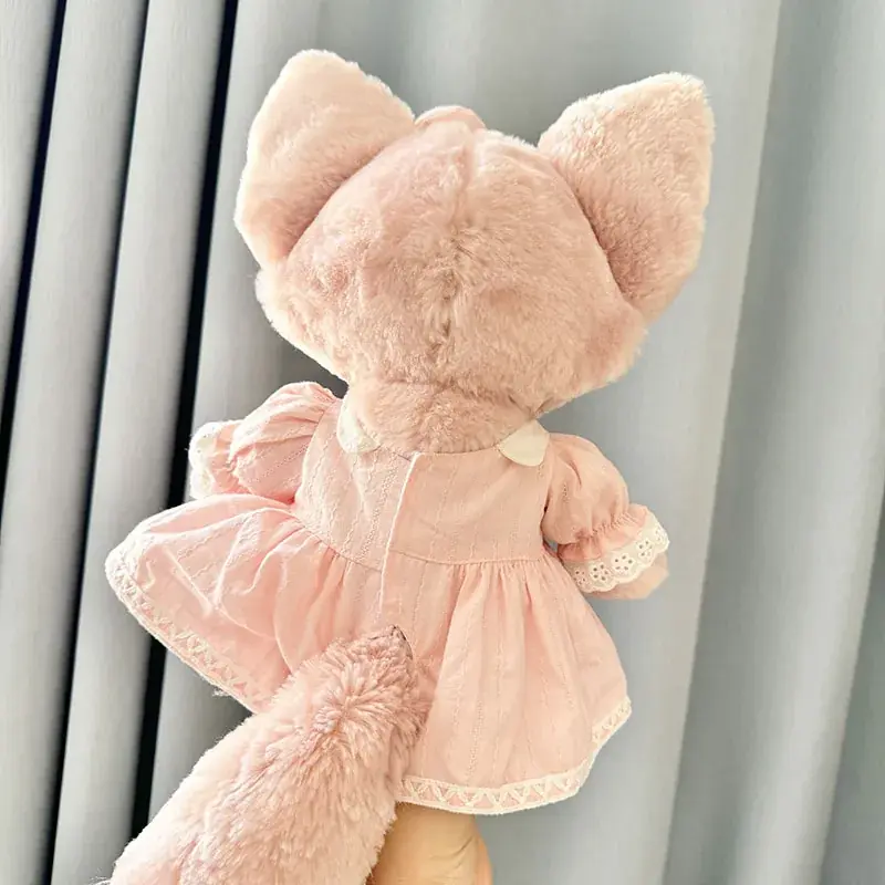 textured fabric pink dress for 38cm Labubu plush