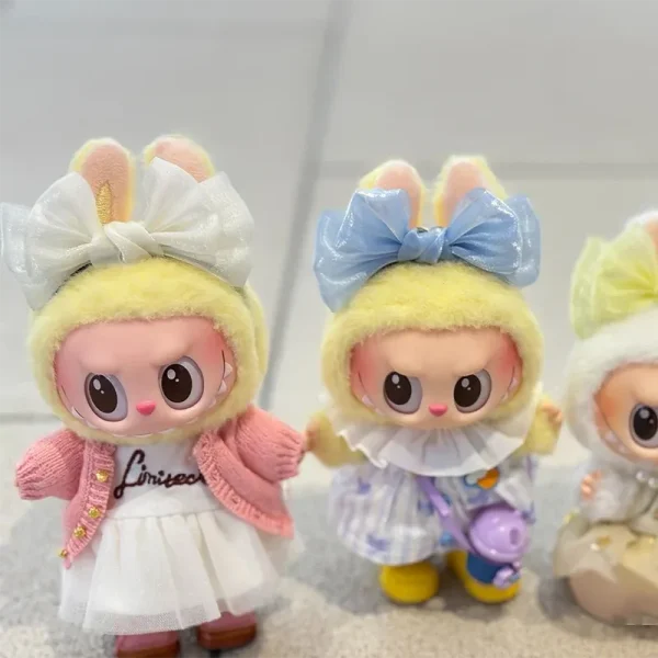 transform your 17cm Labubu doll look with cute bow headbands