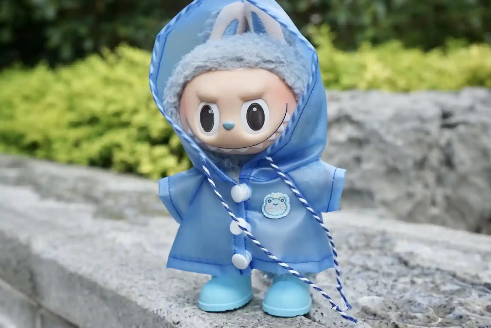 translucent jelly raincoat for labubu doll whimsical design