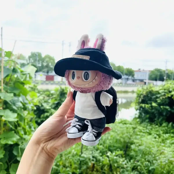 trendy off white and denim labubu doll outfit 15 17cm