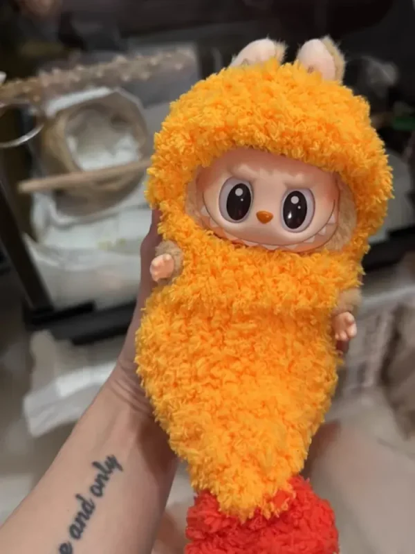 unique collectible doll outfit 17cm Labubu fried shrimp