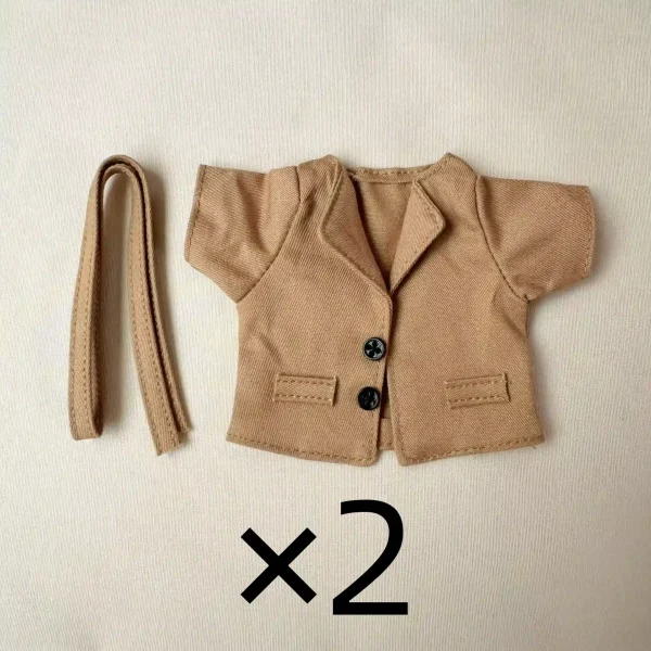 versatile tan and black blazer set for 17cm Labubu