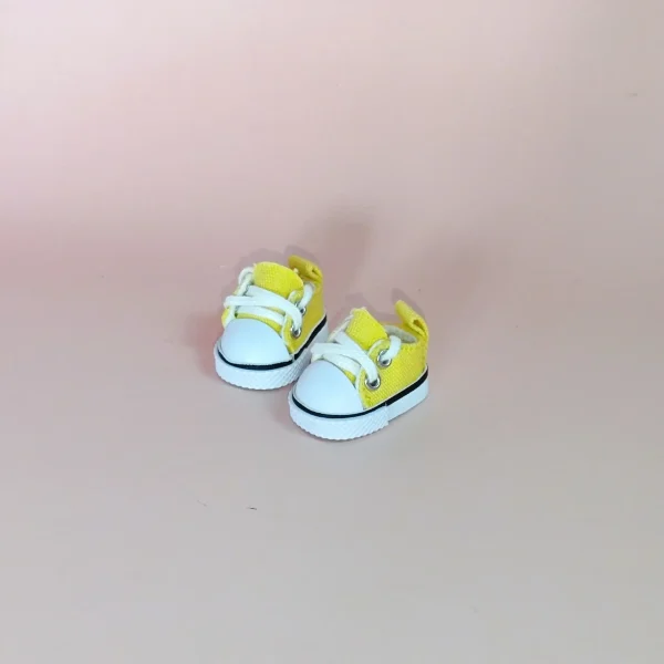 vibrant color canvas sneakers for labubu dolls pink red yellow
