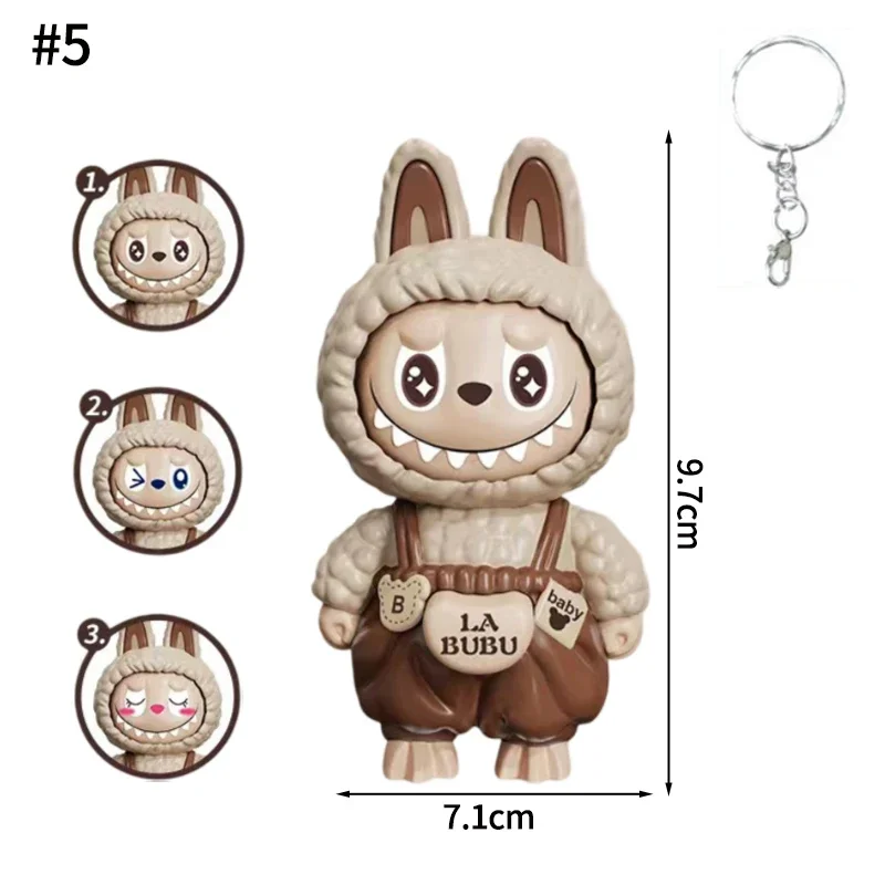 vibrant pastel color labubu bunny keychain accessory