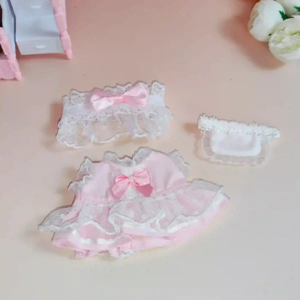 whimsical 17cm Labubu maid outfit for gothic doll themes