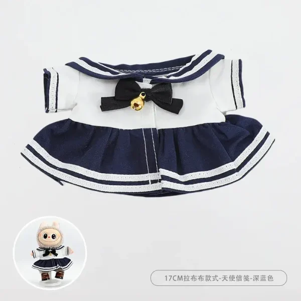 whimsical 17cm Labubu sailor dress outfit with ruffled skirt