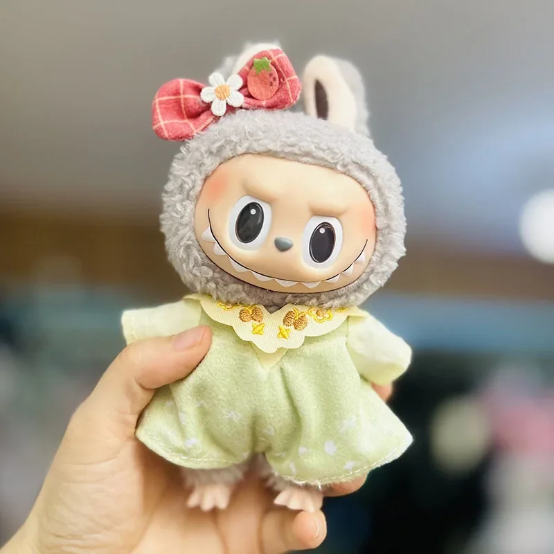whimsical bunny outfit for 17cm Labubu doll display