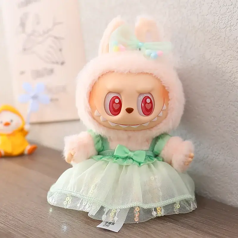 whimsical bunny outfit for 17cm labubu doll version ii