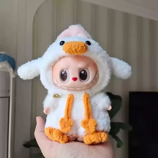 whimsical crochet duck outfit for 17cm Labubu doll gift