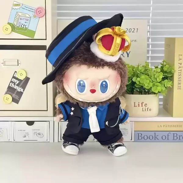white blue labubu doll outfit set elegant and stylish ensemble