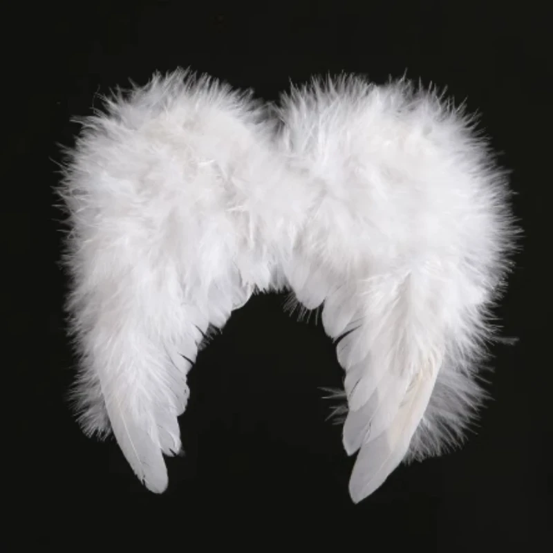 white plush labubu angel costume with golden accessories
