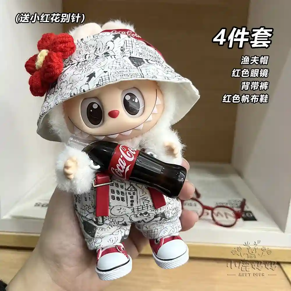 winter outfit for 15 17cm labubu doll soft knit fabric
