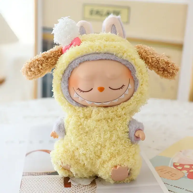 yellow puppy costume for 15cm 17cm labubu doll
